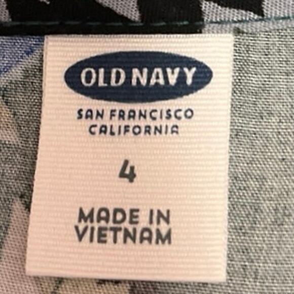 Old Navy Green Floral Print Bell Sleeves Fit & Flare Knee Length Sheath Dress 4 - Picture 4 of 5